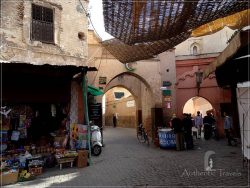 Marrakesh: a typical narrow street in the medina