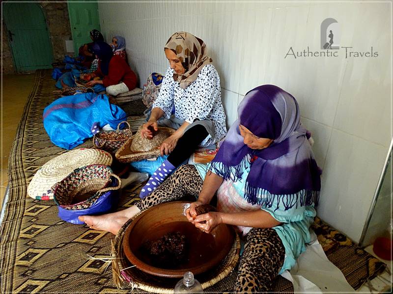 On the way from Marrakesh to Essaouira: the process of extracting argan oil 