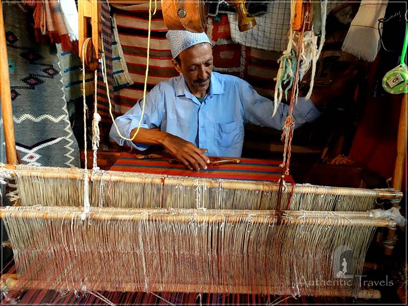 The old medina in Azemmour: Mohammed Janati in his Berber weaving shop