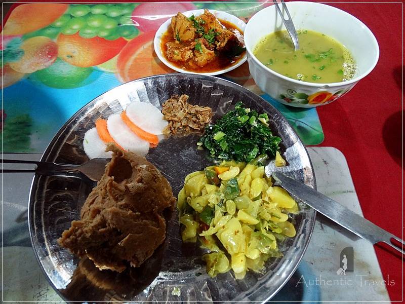 Tamang Heritage Trail - Day 2: Tatopani Village - dhendo for dinner at Eco Guesthouse
