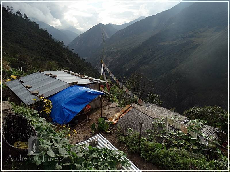 Tamang Heritage Trail - Day 5: Going up to Briddhim village - view of the Bhotekoshni Nadi Valley
