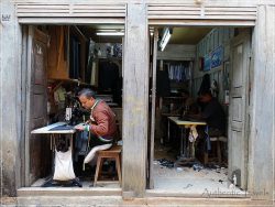 Tansen: tailor workshops along a traditional street