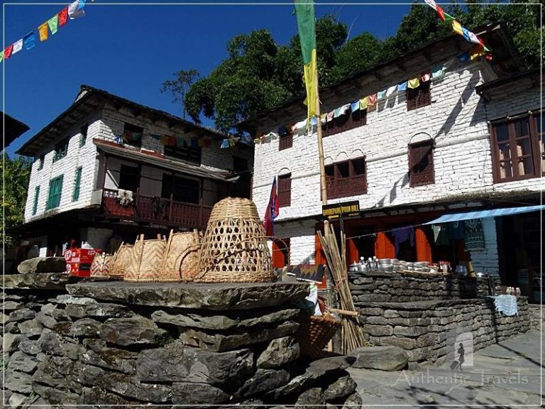 Ghorepani Trek: traditional Gurung houses in Birethanti