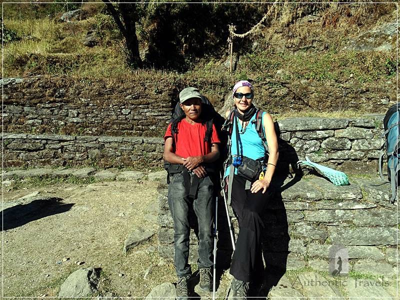 Ghorepani Trek: somewhere in Banthanti - with my guide-porter Salia