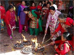 Gorkha: religious ceremony at Gorkha Durbar