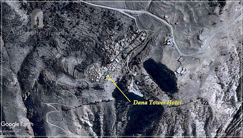 Dana Tower Hotel – the location of the hotel within Dana Village
