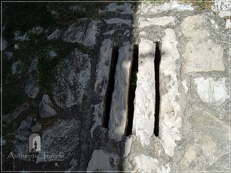 Berat Castle - stone gutter 