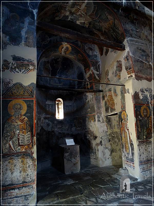 Berat Castle - the mural frescoes of the Church Saint Mary Blacherna